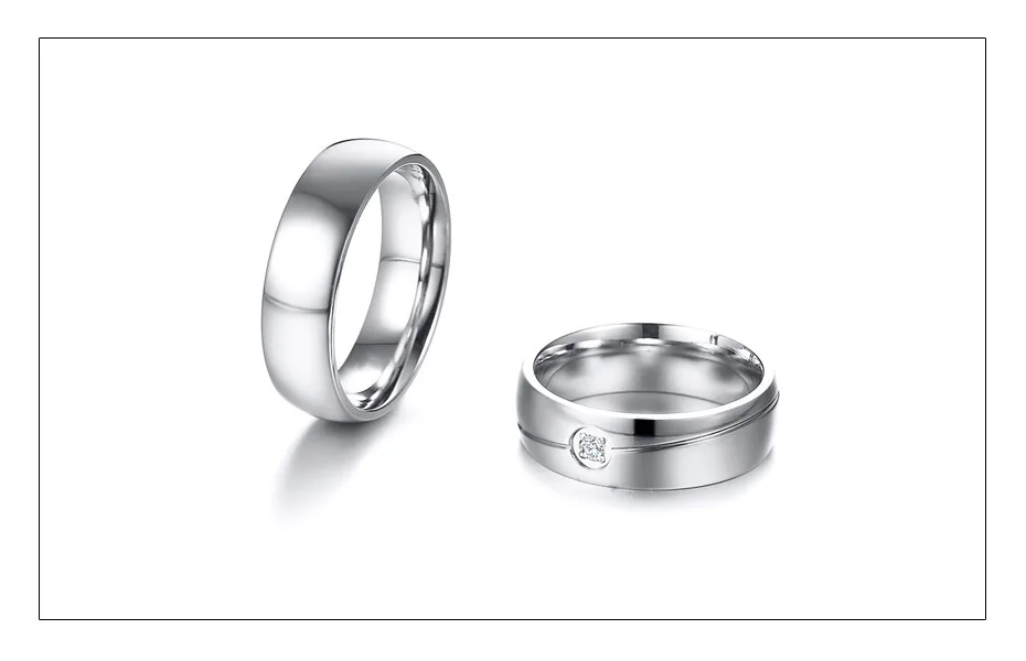 Meaeguet Promise Wedding Lover's Rings for Women Men Silver Color Stainless Steel Couple Engagement Wedding Jewelry USA Size (2)