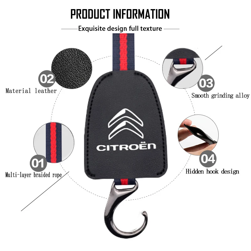 Car seat back hook scratch-resistant and car logo decorative hook for Citroen- C1 3 BX CX GT C4Cactus C4PICASSO Berlingo C-Zero
Car seat back hook scratch-resistant and car logo decorative hook for Citroen- C1 3 BX CX GT C4Cactus C4PICASSO Berlingo C-Zero