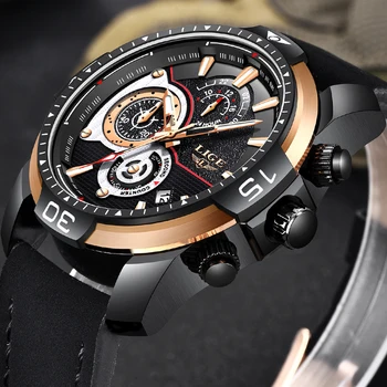 LIGE New Mens Watches Top Brand Luxury Leather Waterproof Military Army Chronograph Quartz Watch Mens Black Casual Sport Clock
LIGE New Mens Watches Top Brand Luxury Leather Waterproof Military Army Chronograph Quartz Watch Mens Black Casual Sport Clock