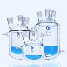 Round Bottom Four Mouth Glass Jacketed Reaction Bottle Laboratory Double-layer Reaction Flask
Round Bottom Four Mouth Glass Jacketed Reaction Bottle Laboratory Double-layer Reaction Flask