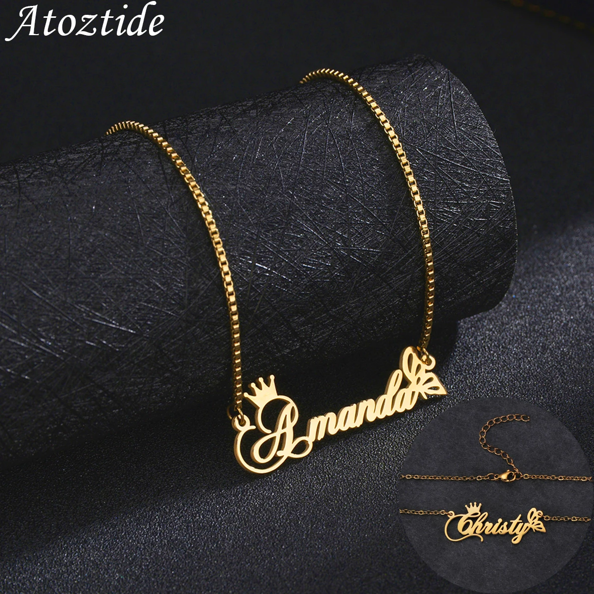 Atoztide Custom Name Necklace Crown Butterfly Stainless Steel Nameplate Pendants Box Chain for Women Jewelry Gift Freeshipping
Atoztide Custom Name Necklace Crown Butterfly Stainless Steel Nameplate Pendants Box Chain for Women Jewelry Gift Freeshipping