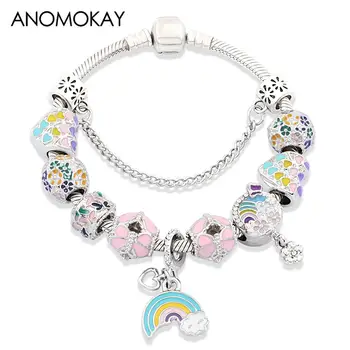 Anomokay New Design Multi Color Bloom Flowers Series Charm Bracelet Rainbow Heart Moon Pendant Bead Bracelet for Women Girl Gift
Anomokay New Design Multi Color Bloom Flowers Series Charm Bracelet Rainbow Heart Moon Pendant Bead Bracelet for Women Girl Gift
