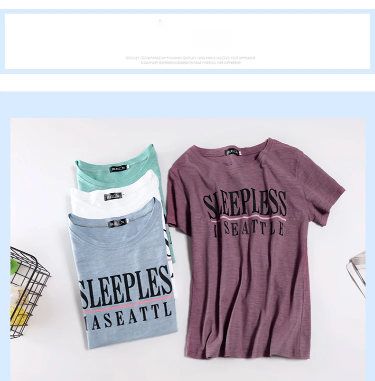New 95% Cotton letter Women T-shirt Summer Short Sleeve Round Neck Harajuku Printing Tee Women Casual Fashion Female Tops