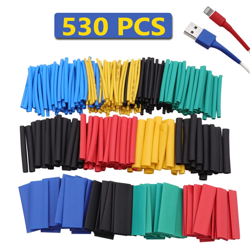 530pcs Set Polyolefin Shrinking Assorted Heat Shrink Tube Wire Cable Insulated Sleeving Tubing Set
530pcs Set Polyolefin Shrinking Assorted Heat Shrink Tube Wire Cable Insulated Sleeving Tubing Set