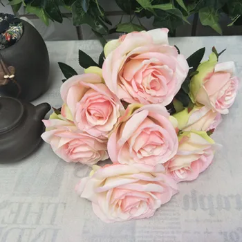 New Hot Artificial Rose 1 Bouquet 9 Heads Rose Flowers Fake Roses Silks Flower for DIY Home Garden Wedding Decoration SMR88
New Hot Artificial Rose 1 Bouquet 9 Heads Rose Flowers Fake Roses Silks Flower for DIY Home Garden Wedding Decoration SMR88