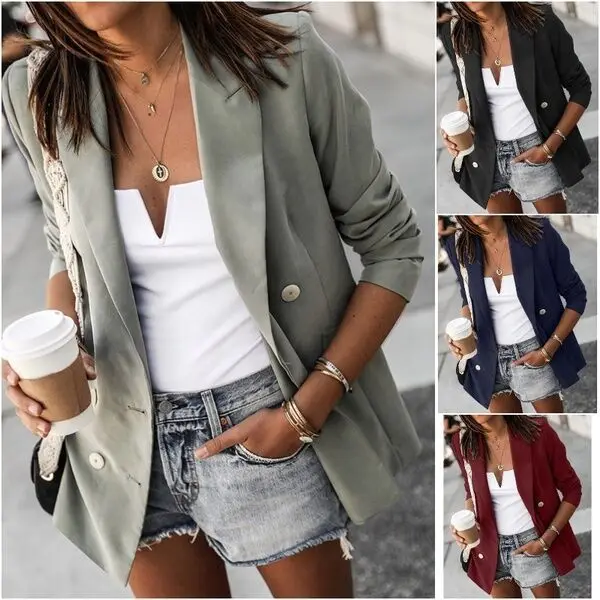 Autumn and Winter Newest Women Clothes Ladies Stylish Solid Double Breasted Blazers Small Suits Trendy Office Lady Suit
Autumn and Winter Newest Women Clothes Ladies Stylish Solid Double Breasted Blazers Small Suits Trendy Office Lady Suit