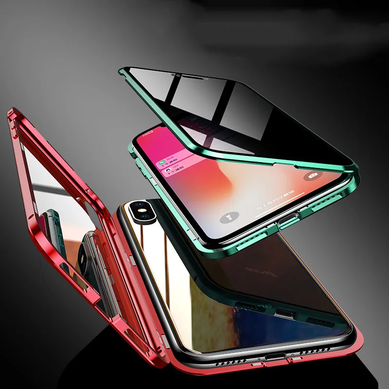 Защитный магнитный металлический чехол для iPhone XS Max XR X 7 8 6 6S Plus защита от