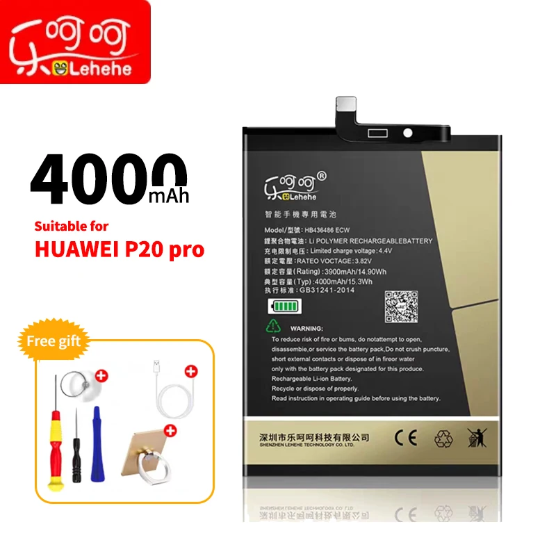 Lehehe HB436486ECW battery for HUAWEI P20 Pro Standard Edition lithium ion polymer replacement battery with free removal tool
Lehehe HB436486ECW battery for HUAWEI P20 Pro Standard Edition lithium ion polymer replacement battery with free removal tool