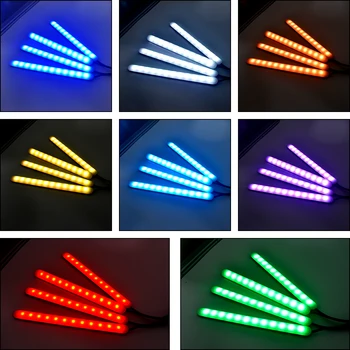 1set* 4pcs Newest 12V Light Car Interior RGB LED Strip Tape DRL 5 12V Music/IR/APP Control Auto Decorative Flexible Kit Fog Lamp 
1set* 4pcs Newest 12V Light Car Interior RGB LED Strip Tape DRL 5 12V Music/IR/APP Control Auto Decorative Flexible Kit Fog Lamp
