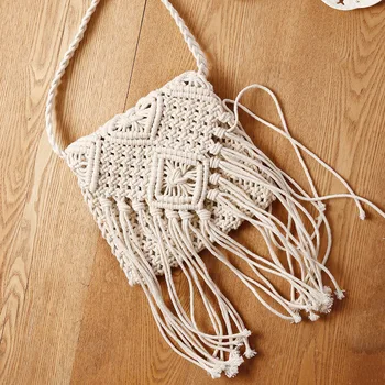 

Lovevook woven bags women beach bags for summer envelope bags flap crossbody bags for ladies 2020 bohemia cotton rope tassel