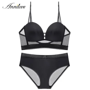 Annilove Women Sexy Bra Set Gather Bra Top U-shaped Halter Transparent Underwear Panty Set Bra Brief Female Intimates
Annilove Women Sexy Bra Set Gather Bra Top U-shaped Halter Transparent Underwear Panty Set Bra Brief Female Intimates