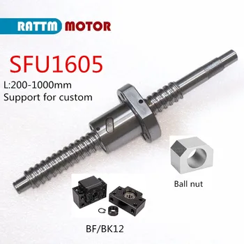 Ballscrew SFU1605 Rolled C7 -L200/300/350/400/500/600/650/700/800mm... BK/BF12 End processing for ruter machine part
Ballscrew SFU1605 Rolled C7 -L200/300/350/400/500/600/650/700/800mm... BK/BF12 End processing for ruter machine part