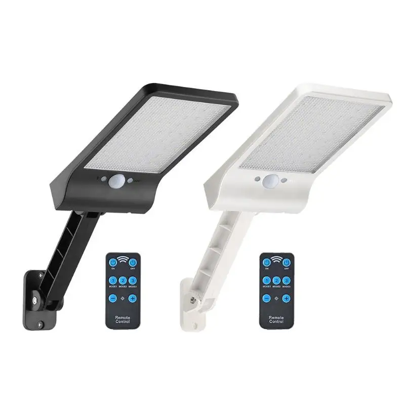 56LED Solar Motion Sensor Adjustable Brightness Wall Light Outdoor Street Lamp with Remote Control Waterproof Garden Street Lamp
56LED Solar Motion Sensor Adjustable Brightness Wall Light Outdoor Street Lamp with Remote Control Waterproof Garden Street Lamp