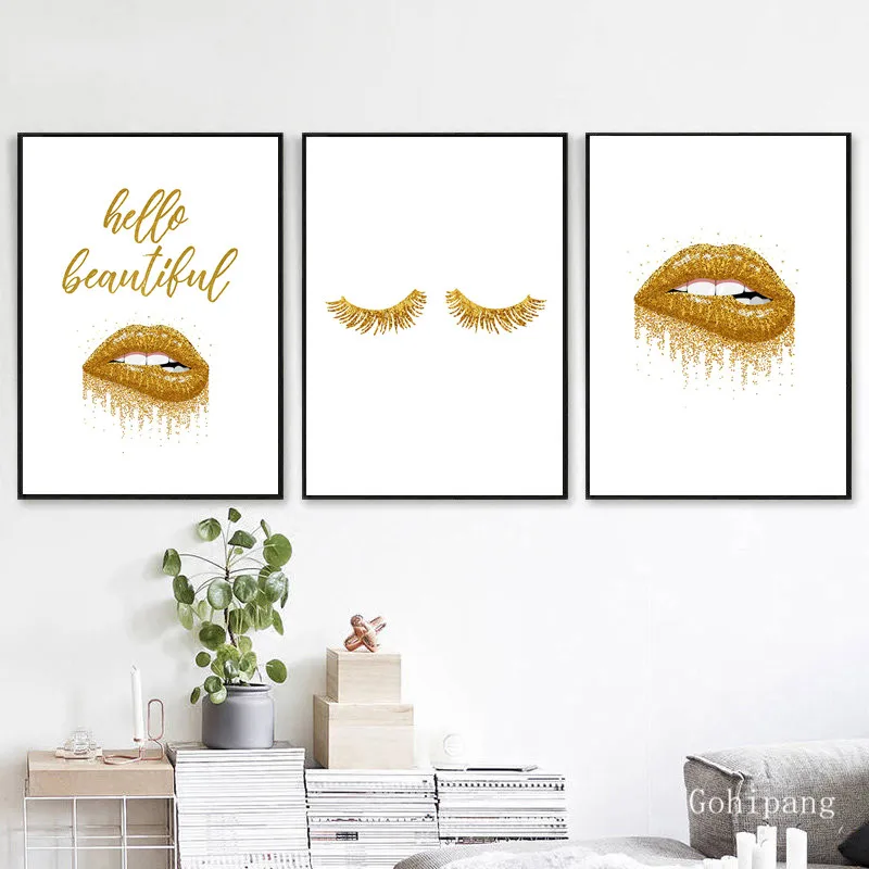 Fashion Quote Wall Art Gold Dripping Lip Pink Posters and Gold Prints Make Up Canvas Painting Gorgeous Pictures For Living Room
Fashion Quote Wall Art Gold Dripping Lip Pink Posters and Gold Prints Make Up Canvas Painting Gorgeous Pictures For Living Room