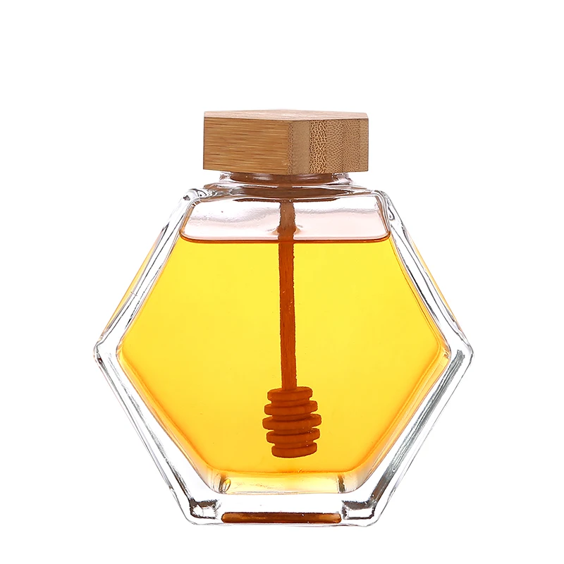 Honey Pot 220ml/7.5oz Volume 380ml/12.8oz Honey Weight Hexagonal Glass Honey Jar with Wooden Dipper Cork Lid Cover
Honey Pot 220ml/7.5oz Volume 380ml/12.8oz Honey Weight Hexagonal Glass Honey Jar with Wooden Dipper Cork Lid Cover
