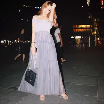 Mesh Patchwork Sleeveless Women Long Dress Pleated 2020 Spring Autumn Midi Dress
Mesh Patchwork Sleeveless Women Long Dress Pleated 2020 Spring Autumn Midi Dress