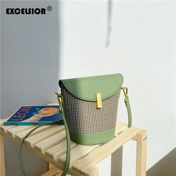 EXCELSIOR New Women's Bucket Bags Women Plaid Pattern Handbag Capacity Casual Buckle Shoulder Messenger Bags Ladies PU Purse
EXCELSIOR New Women's Bucket Bags Women Plaid Pattern Handbag Capacity Casual Buckle Shoulder Messenger Bags Ladies PU Purse