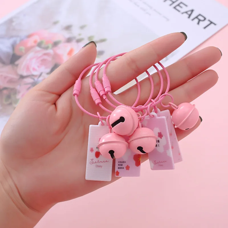 High quality cute pink floret key chains cartoon student bell key chain bag pendant car key ring accessory for a friend's gift
High quality cute pink floret key chains cartoon student bell key chain bag pendant car key ring accessory for a friend's gift