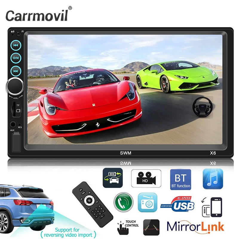 Carrmovil 7inch Double Din Car Radio Touch Screen Car Stereo Audio Systems MP5 Player FM Transmitter With Rearview Camera
Carrmovil 7inch Double Din Car Radio Touch Screen Car Stereo Audio Systems MP5 Player FM Transmitter With Rearview Camera
