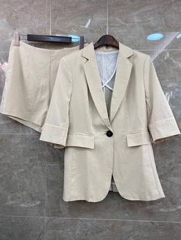 2020 Spring and Summer New Women's Lapel Collar Symmetric Pockets Sleeve Suit Jacket Shorts 418
2020 Spring and Summer New Women's Lapel Collar Symmetric Pockets Sleeve Suit Jacket Shorts 418