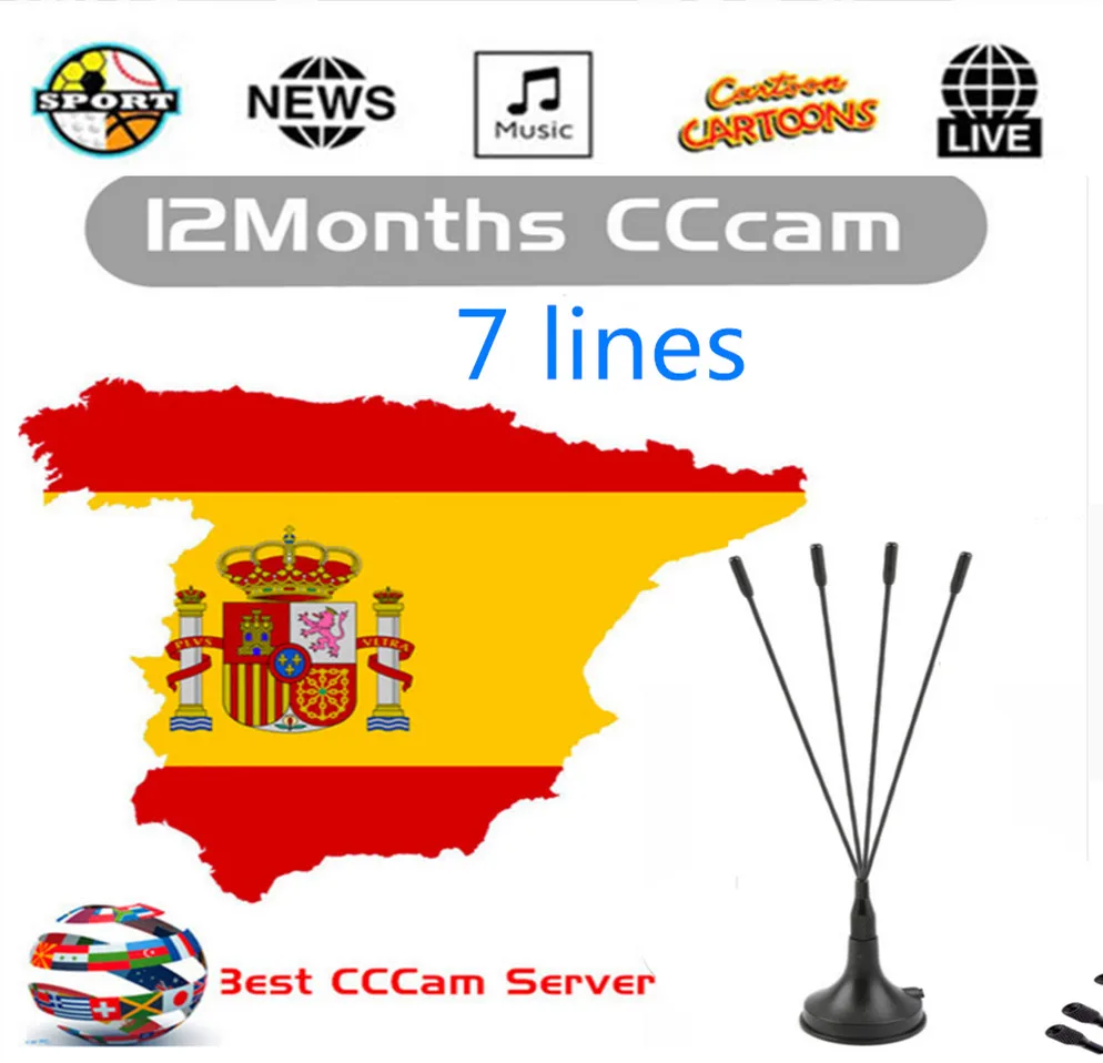 1 year CCCAM HD 7 Cline for DVB-S2 Satellite tv Receiver Europe clines Spain Best 7 CCCAM lines
1 year CCCAM HD 7 Cline for DVB-S2 Satellite tv Receiver Europe clines Spain Best 7 CCCAM lines