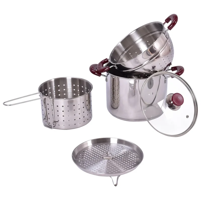 5 pcs Stainless Steel Kitchen Cookware Set Cooking Stock Pot 7-Quart Pasta Cooker Set KC43347
5 pcs Stainless Steel Kitchen Cookware Set Cooking Stock Pot 7-Quart Pasta Cooker Set KC43347