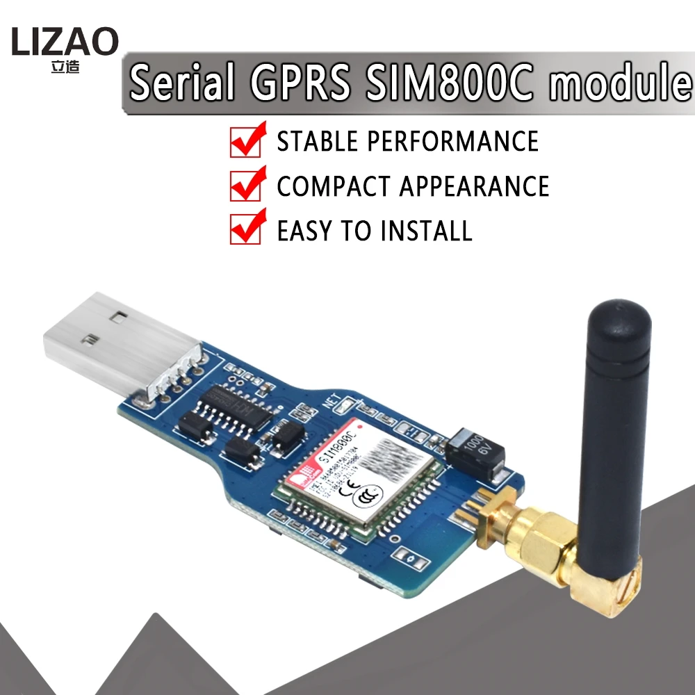 Четырёхдиапазонный модуль GSM GPRS SIM800C SIM800 для беспроводной Bluetooth-передачи SMS с