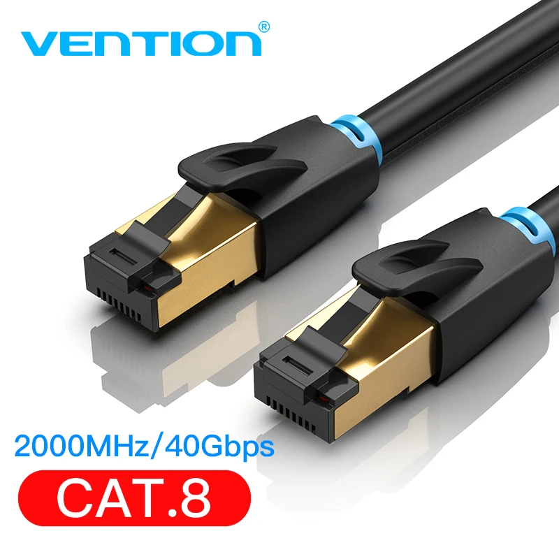 

Vention Cat8 Ethernet Cable RJ45 SFTP Patch Cable for Computer Networking Laptop Router Modem 0.5m/1m/1.5m/2m/3m Lan Cords Cable