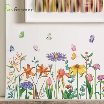 Pastoral flowers home decor stickers skirtings self-adhesive small fresh art wall sticker bedroom sticker living room wall decor
Pastoral flowers home decor stickers skirtings self-adhesive small fresh art wall sticker bedroom sticker living room wall decor