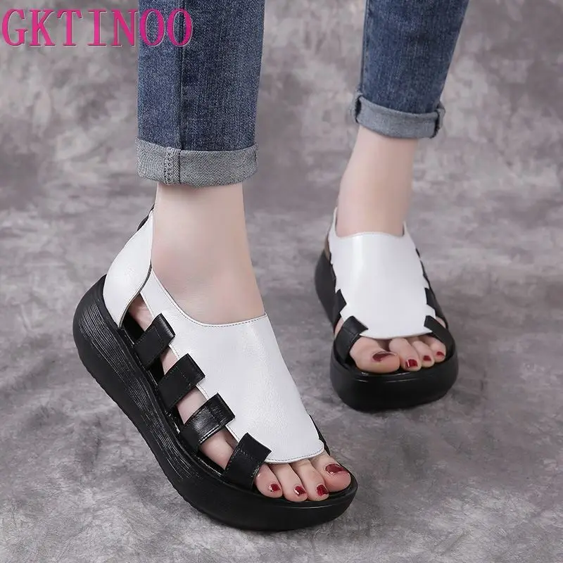 2020 Summer Genuine Leather Flat Platform Sandals For Women Hollow Out Mixed Colors Breathable Peep Toe Ladies Sandals
2020 Summer Genuine Leather Flat Platform Sandals For Women Hollow Out Mixed Colors Breathable Peep Toe Ladies Sandals