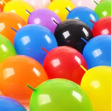 10 Uds. Globo de cola de 12 pulgadas helio de cabeza a cola, globos de enlace de látex, decoración para celebración de boda, decoración para fiesta de bienvenida de bebé, fiesta(China)