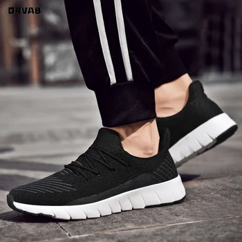 Mens Lightweight Breathable Men Shoes Black Gray Blue Flyknit Mesh Sneakers High Quality Summer Tenis Tennis Trainer Size 39-46
Mens Lightweight Breathable Men Shoes Black Gray Blue Flyknit Mesh Sneakers High Quality Summer Tenis Tennis Trainer Size 39-46