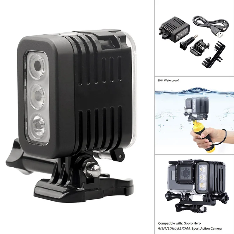30M Waterproof Diving LED Light Flash Lamp For GoPro Hero 6 5 4 Black SJCAM XiaoYi Action motion Camera Canon SLR camera
30M Waterproof Diving LED Light Flash Lamp For GoPro Hero 6 5 4 Black SJCAM XiaoYi Action motion Camera Canon SLR camera