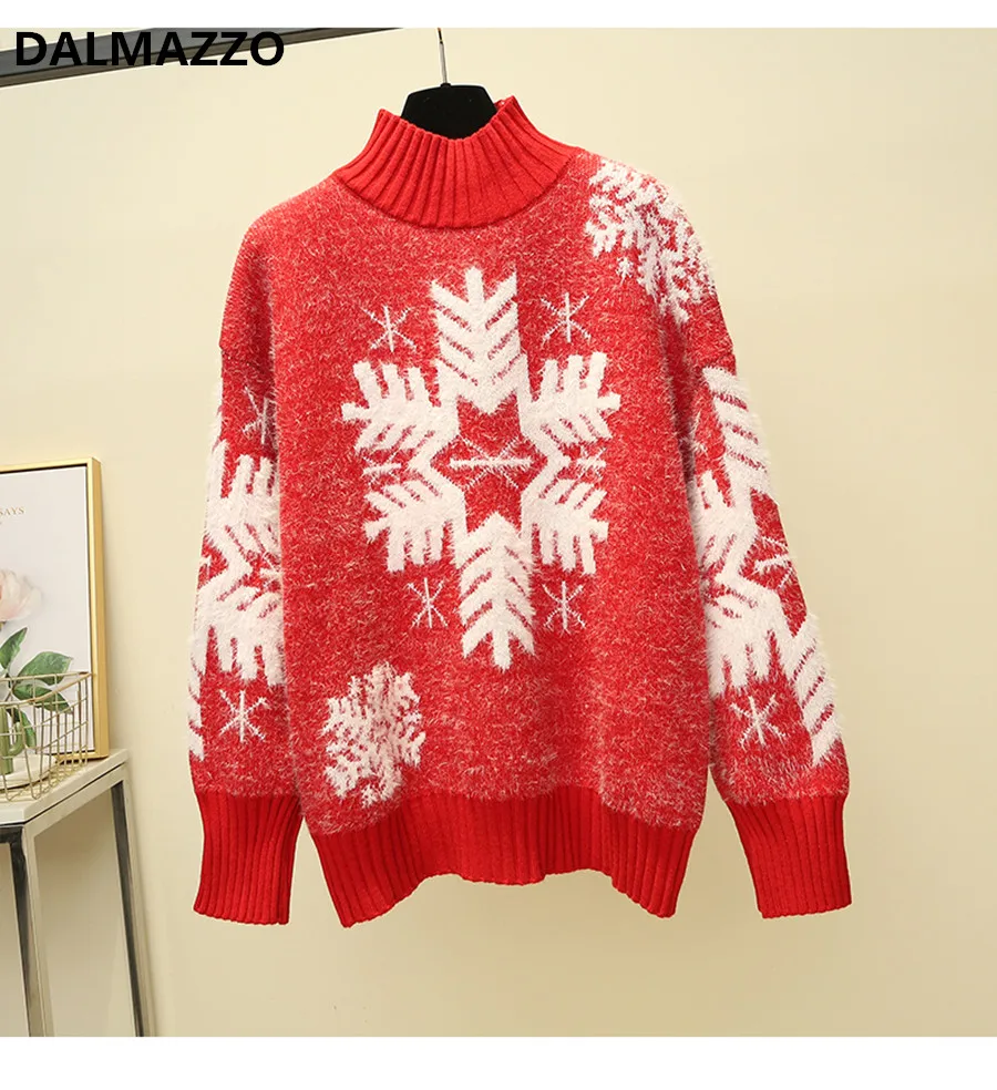 Women Runway Printed Snowflake Christmas Knitted Sweater 2019 Newest Autumn Womans Pullover Long Sleeve Thick Warm Sweaters Tops
Women Runway Printed Snowflake Christmas Knitted Sweater 2019 Newest Autumn Womans Pullover Long Sleeve Thick Warm Sweaters Tops