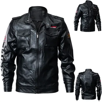 Autumn Winter Men's leather jacket куртка мужская кожаная jaqueta de couro Imitation Long Sleeve Zipper Leather Jacket Coat #3
Autumn Winter Men's leather jacket куртка мужская кожаная jaqueta de couro Imitation Long Sleeve Zipper Leather Jacket Coat #3