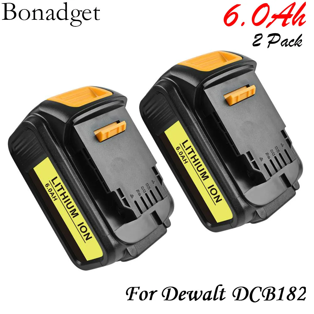 Bonadget 6000mAh 18V For Dewalt Power Tool Battery For DCB180 DCB181 DCB182 DCB201 DCB201-2 DCB200 DCB200-2 DCB204-2
Bonadget 6000mAh 18V For Dewalt Power Tool Battery For DCB180 DCB181 DCB182 DCB201 DCB201-2 DCB200 DCB200-2 DCB204-2