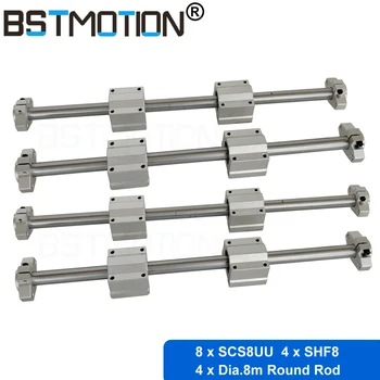 4x Linear rod 8mm Chromed Hardened Shaft 8 x SCS8UU Linear Bearing block 8x SHF8 Shaft support for DIY CNC Axis Parts
4x Linear rod 8mm Chromed Hardened Shaft 8 x SCS8UU Linear Bearing block 8x SHF8 Shaft support for DIY CNC Axis Parts