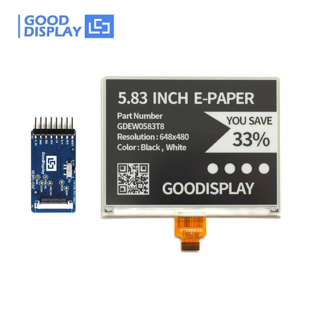 5 83 дюймовый дисплей E-Ink 648x480 SPI с шляпой EPD | Компьютеры и офис
