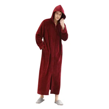 Couples Men's Lengthened Bathrobe Zipper Home Clothes Long Sleeved Robe Coat
Couples Men's Lengthened Bathrobe Zipper Home Clothes Long Sleeved Robe Coat