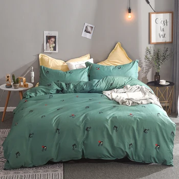 Fashion Pure Cotton Bedding Set luxury green note Family Textile Set Sheet Duvet Cover Pillowcase Full King Single Queen,bed set
Fashion Pure Cotton Bedding Set luxury green note Family Textile Set Sheet Duvet Cover Pillowcase Full King Single Queen,bed set