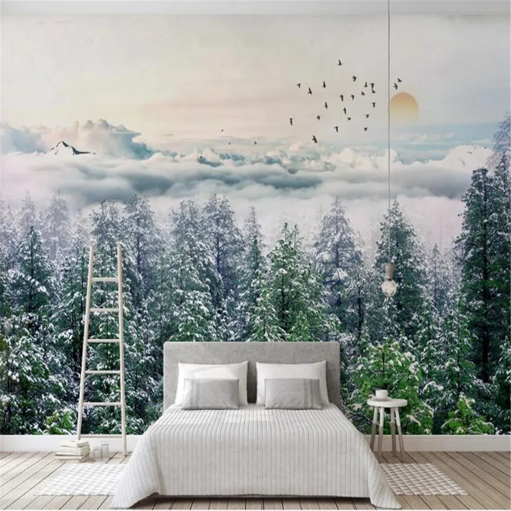 milofi custom wallpaper mural 3D Nordic fog pine cloud fog snow background wall paper mural
milofi custom wallpaper mural 3D Nordic fog pine cloud fog snow background wall paper mural