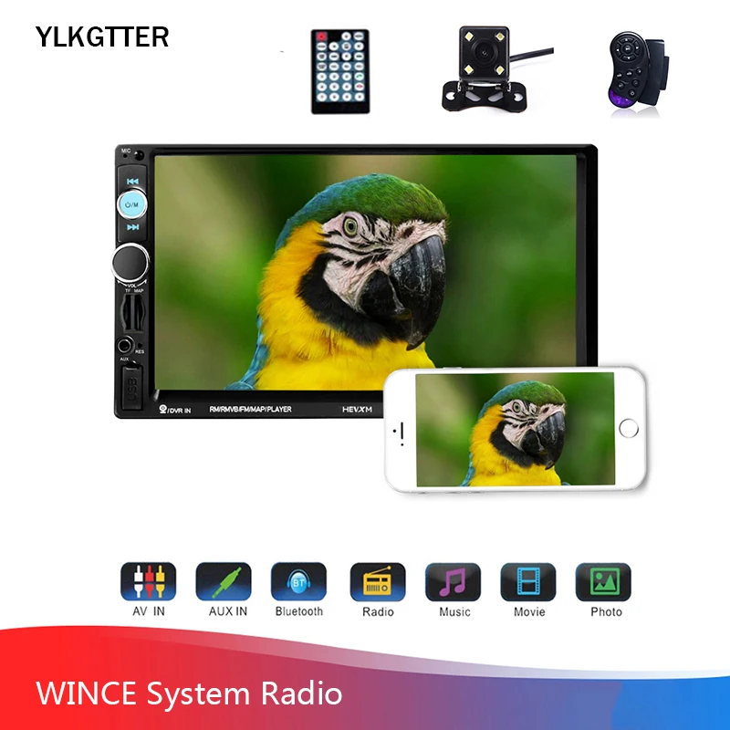 YLKGTTER 7INCH 2din Car Multimedia Player Car Rearview Camera TFT Touch HD Screen Remote GPS Function MP5 Time Reminder FM Radio
YLKGTTER 7INCH 2din Car Multimedia Player Car Rearview Camera TFT Touch HD Screen Remote GPS Function MP5 Time Reminder FM Radio