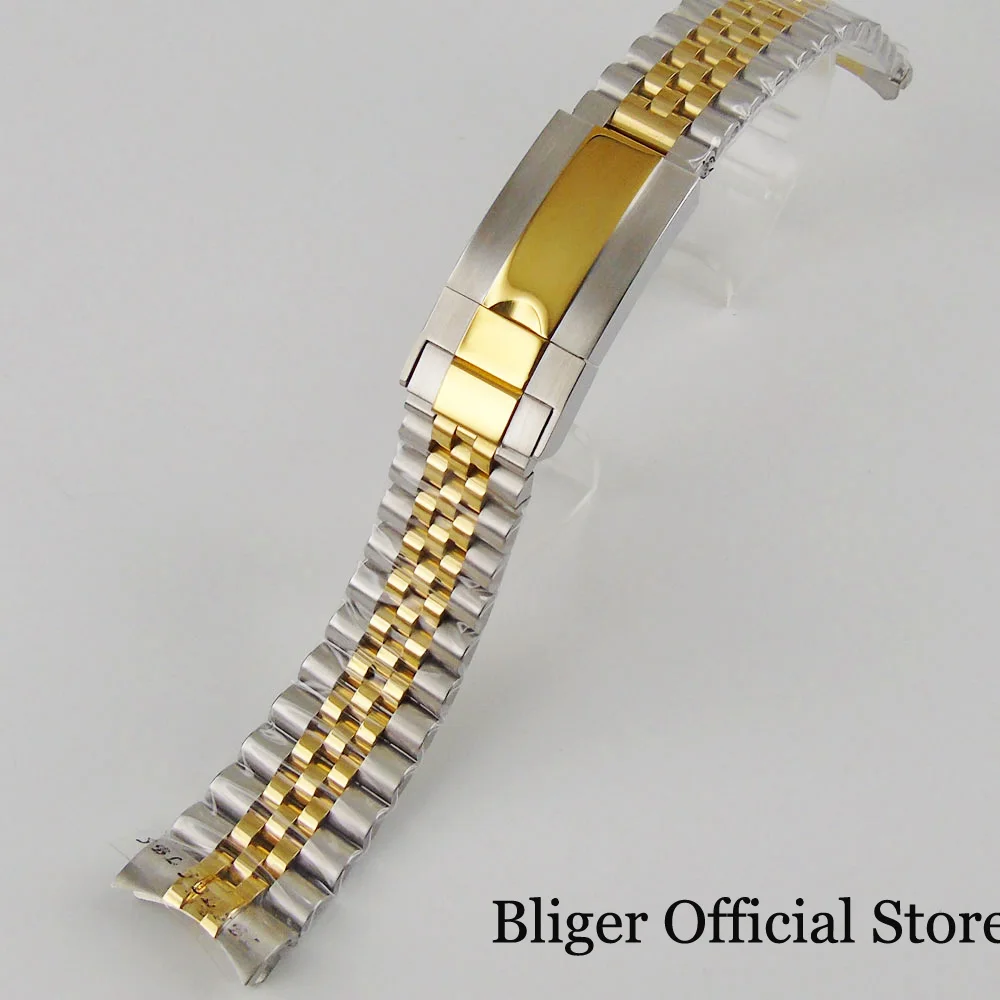 BLIGER Brand 20mm Jubilee Bracelet Stainess Steel Gold Coated Watch Strap Watch Band with BLIGER logo Fit 40mm Automatic Watch
BLIGER Brand 20mm Jubilee Bracelet Stainess Steel Gold Coated Watch Strap Watch Band with BLIGER logo Fit 40mm Automatic Watch