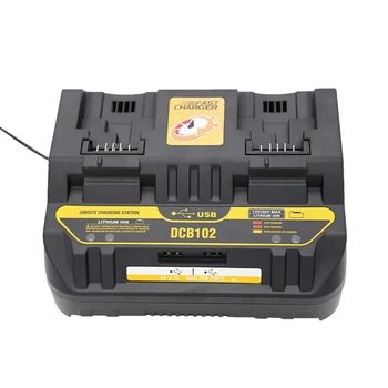 Li-Ion Battery Charger 2 Slide Port 4A Charging Current USB 2A Out DCB200 DCB140 for 14.4V 18V Lithium Tool EU PLUG 
Li-Ion Battery Charger 2 Slide Port 4A Charging Current USB 2A Out DCB200 DCB140 for 14.4V 18V Lithium Tool EU PLUG