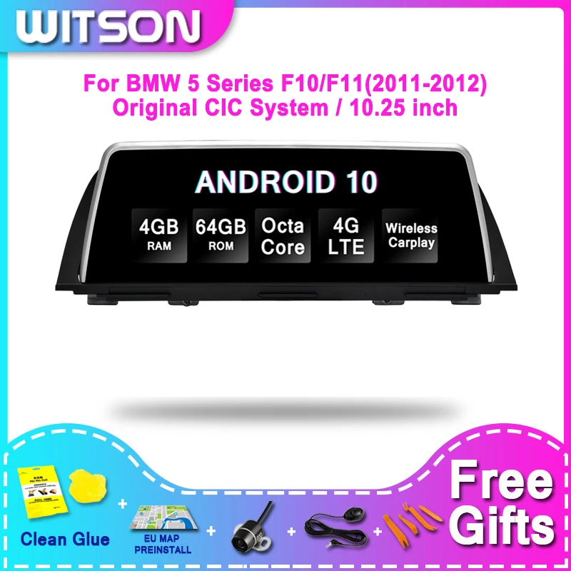 WITSON BMW большой экран Android 11 для 5 серии F10/F11(2011-2012) CIC 4G RAM 64GB ROM Автомагнитола |