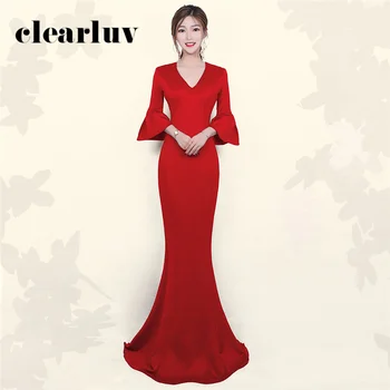 Mermaid Abendkleider Ruffles Evening Gowns Red Plus Size Simple Slim Prom Gowns 2020 DX393-2 V-Neck Floor Length Formal Dress
Mermaid Abendkleider Ruffles Evening Gowns Red Plus Size Simple Slim Prom Gowns 2020 DX393-2 V-Neck Floor Length Formal Dress
