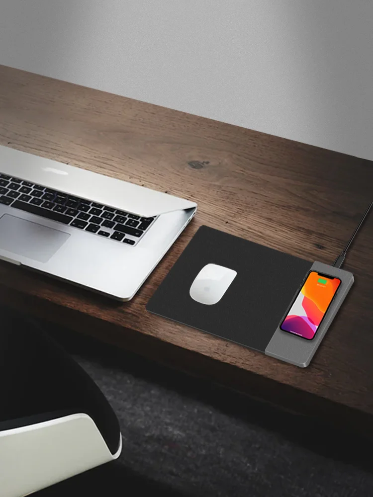 Wireless Charger Mouse Pad /Mat with PU Leather for iPhone X/8 Plus & Samsung Phones 12 Hfa4e7d4f91ac4dce85c663b7c085b3f0o