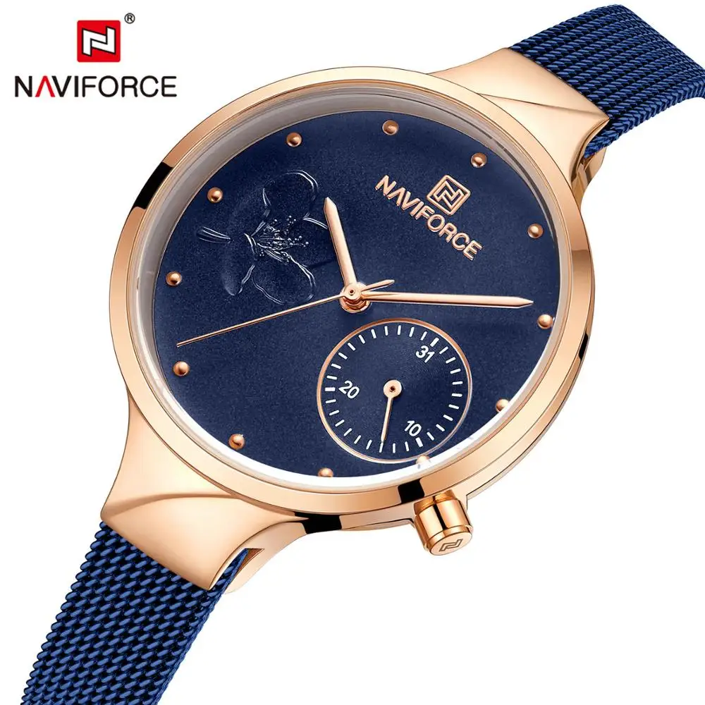 NAVIFORCE Fashion Women Watches Top Brand Luxury Business Lady Watch Blue Mesh Strap Simple Elegant Girls Clock relogio feminino
NAVIFORCE Fashion Women Watches Top Brand Luxury Business Lady Watch Blue Mesh Strap Simple Elegant Girls Clock relogio feminino