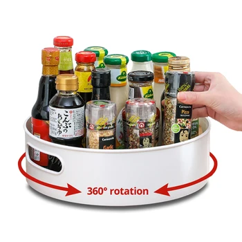 Non-Slip Rotating Storage Tray,Spice Rack Organizer,Kitchen Cabinet Organizers,For Spices, Condiments, Baking(30cm/11.8 inch) 
Non-Slip Rotating Storage Tray,Spice Rack Organizer,Kitchen Cabinet Organizers,For Spices, Condiments, Baking(30cm/11.8 inch)