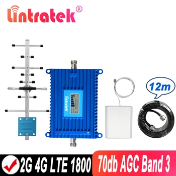 Lintratek Cellular Signal Booster 4G 1800 DCS LTE 70db AGC Mobile Signal Repeater LCD Display 2G 4G 1800mhz Band3 Data Amplifier
